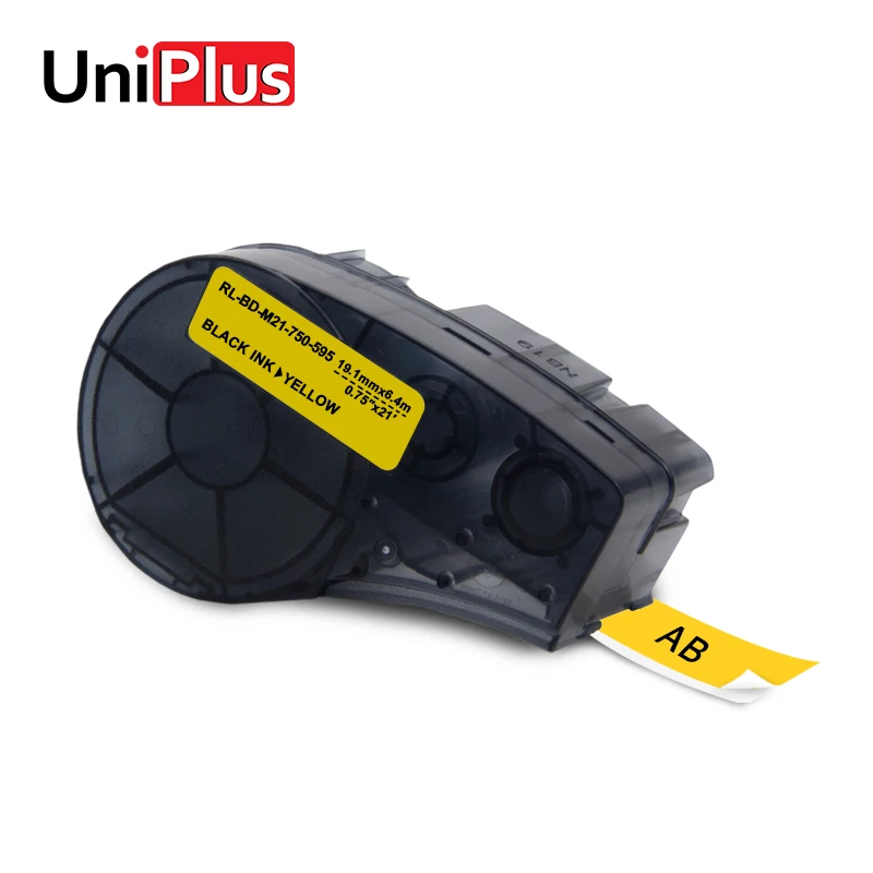 

UniPlus 19.1mm Width LabelMaker M21-750-595-YL for Brady BMP21 Plus Idpal Labpal Compatible Label Tapes Stickers Black on Yellow