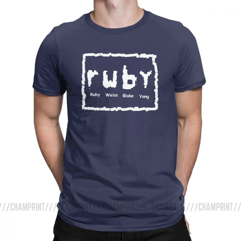 RWBY футболки для мужчин хлопок Awesome футболка круглый воротник с коротким рукавом