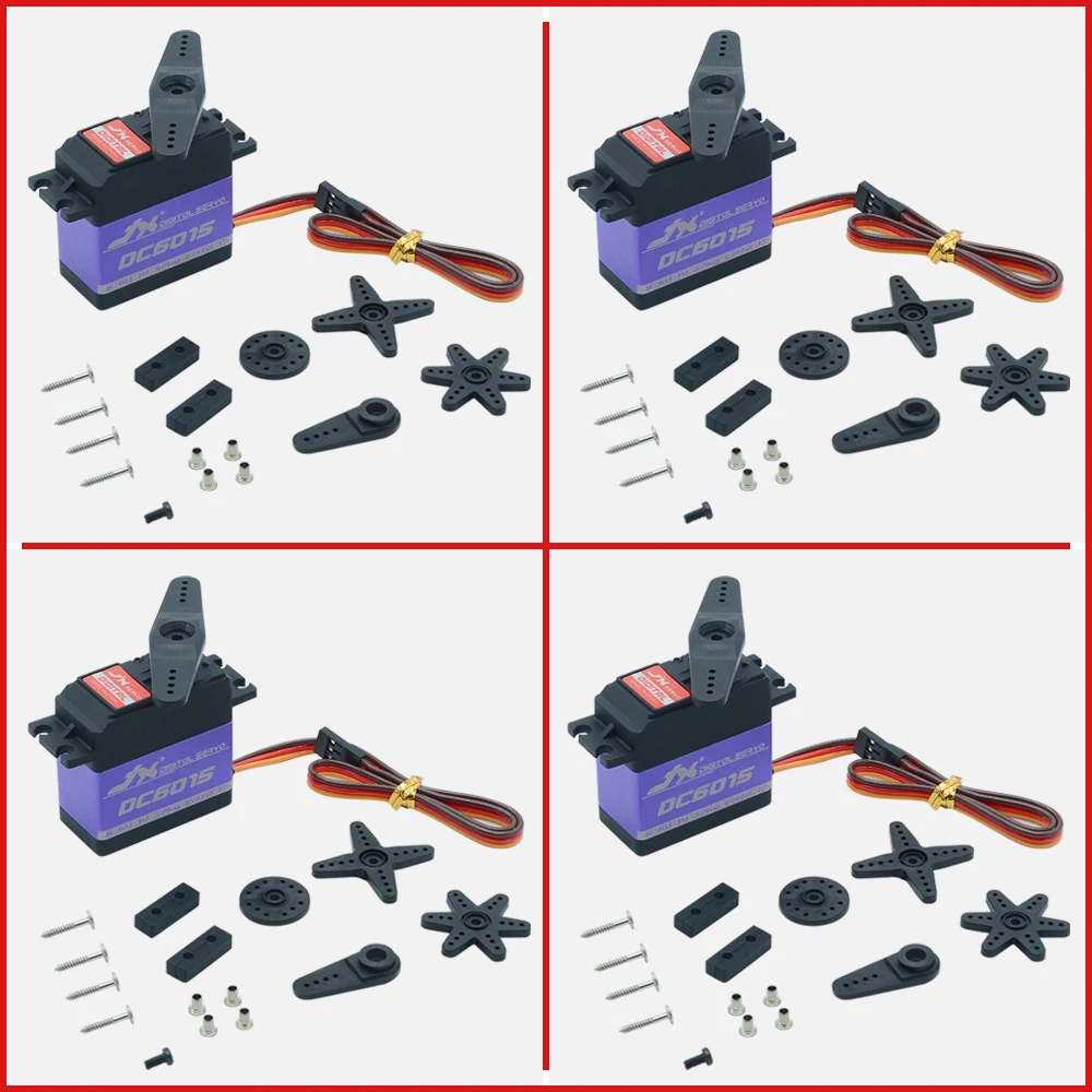 4 шт. JX Servo DC6015 60 г 15 кг Core Metal Gear Digital Для радиоуправляемых автомобилей гусеничных лодок самолетов роботов