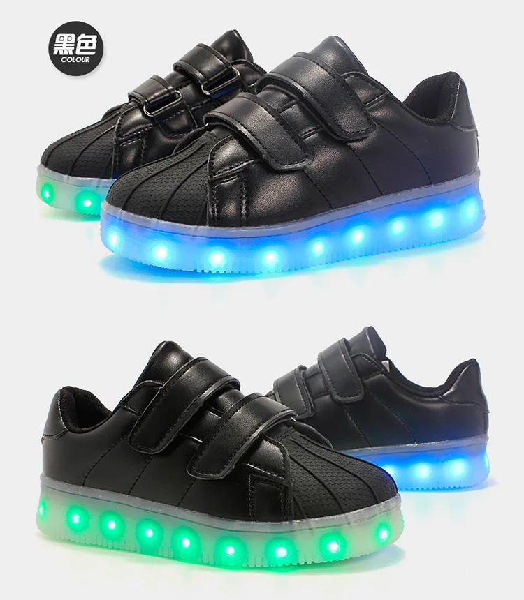 Size 25-37 Kids Luminous Shoes with Lighted sole Children Sneakers with LED Lights USB Charged Glowing Sneakers for Boys Girls