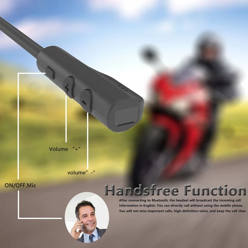 MH04 Motorcycle Helmet Bluetooth Headset Bluetooth 5 0 Stereo Automatic Call Answer Wireless Hands Free