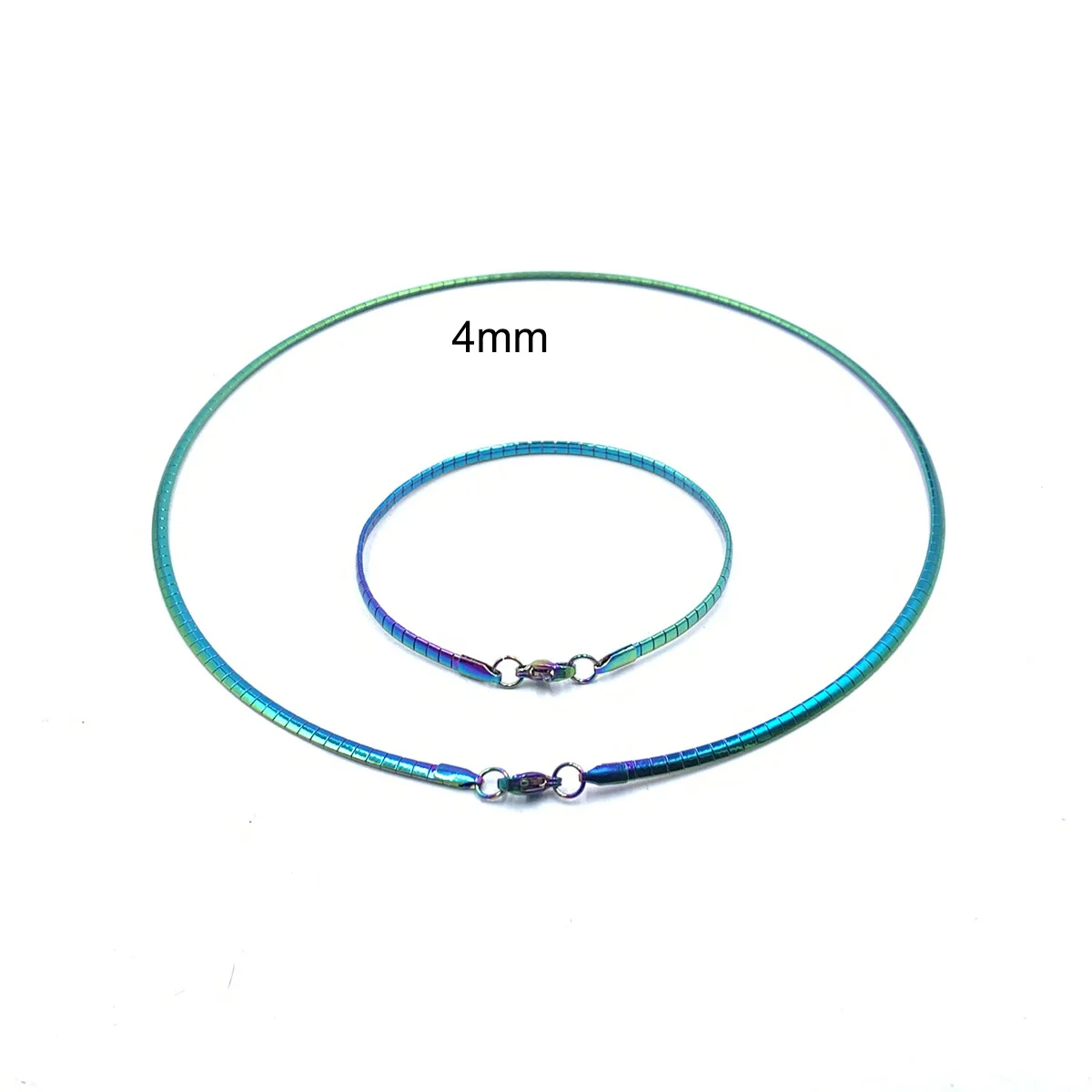 USENSET 3 Colors Collar Stainless Steel Necklace Women Choker Torques Jewelry Snake Chain Bracelet Set metal choker necklace,snake necklace