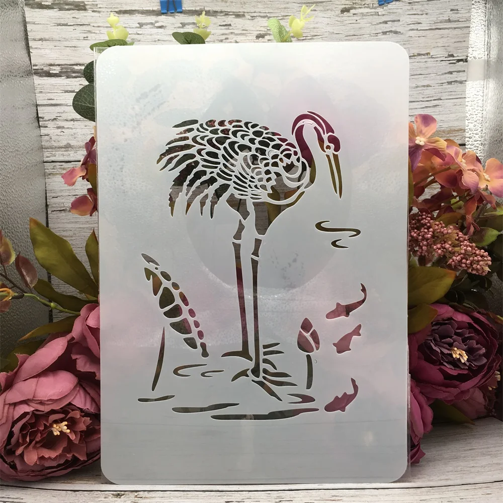 

Трафареты аист, пруд, рыба, 29 х21 см