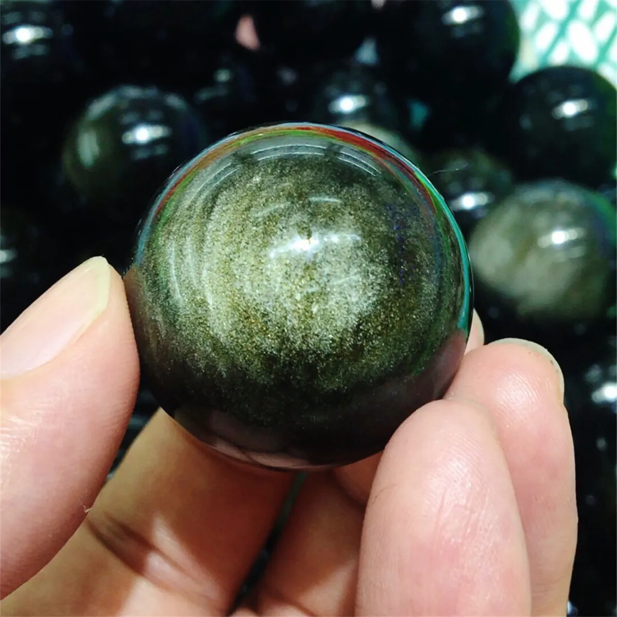 Natural Golden Obsidian Stone Ball 