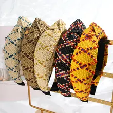 Flatfoosie Diadema bohemia para cabello para mujer, bandanas cruzadas y hechas a mano con nudo entrelazado de mimbre, accesorios de cintas para pelo 2020