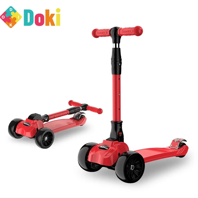 Kids Scooter Light Foldable Tricycle Scooter Adjustable Height Three-Wheels Skateboard 3 In 1 With Seat Doki Toy 2021 1