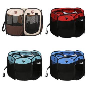 

Hot pet Dog Playpen Tent Crate Room Foldable Puppy Exercise Cat Cage Waterproof Outdoor Two Door Mesh Shade Cover Nest Kennel