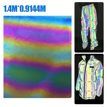 

Iridescence Reflective Fabric Machining Sewing Variable Color Brilliant Reflecting Light Fiber Fabric For Christmas Cloth Decor
