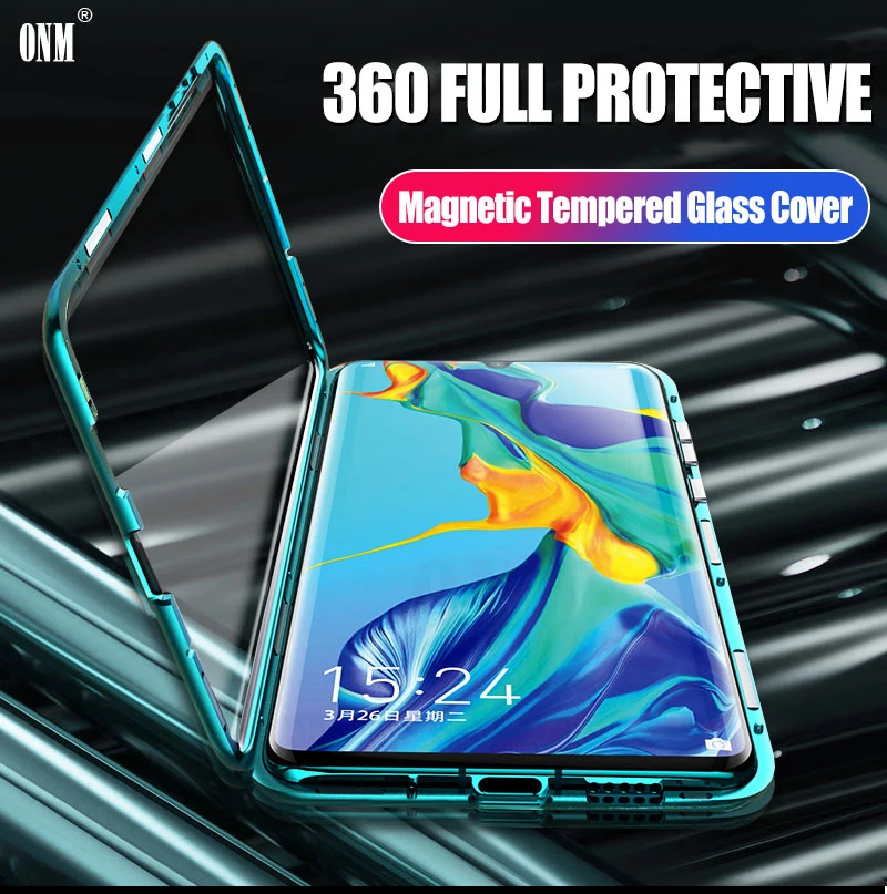 Чехол для Huawei P30 Pro 360 ° полная Защита магнитные чехлы 6 47 металлический двойной