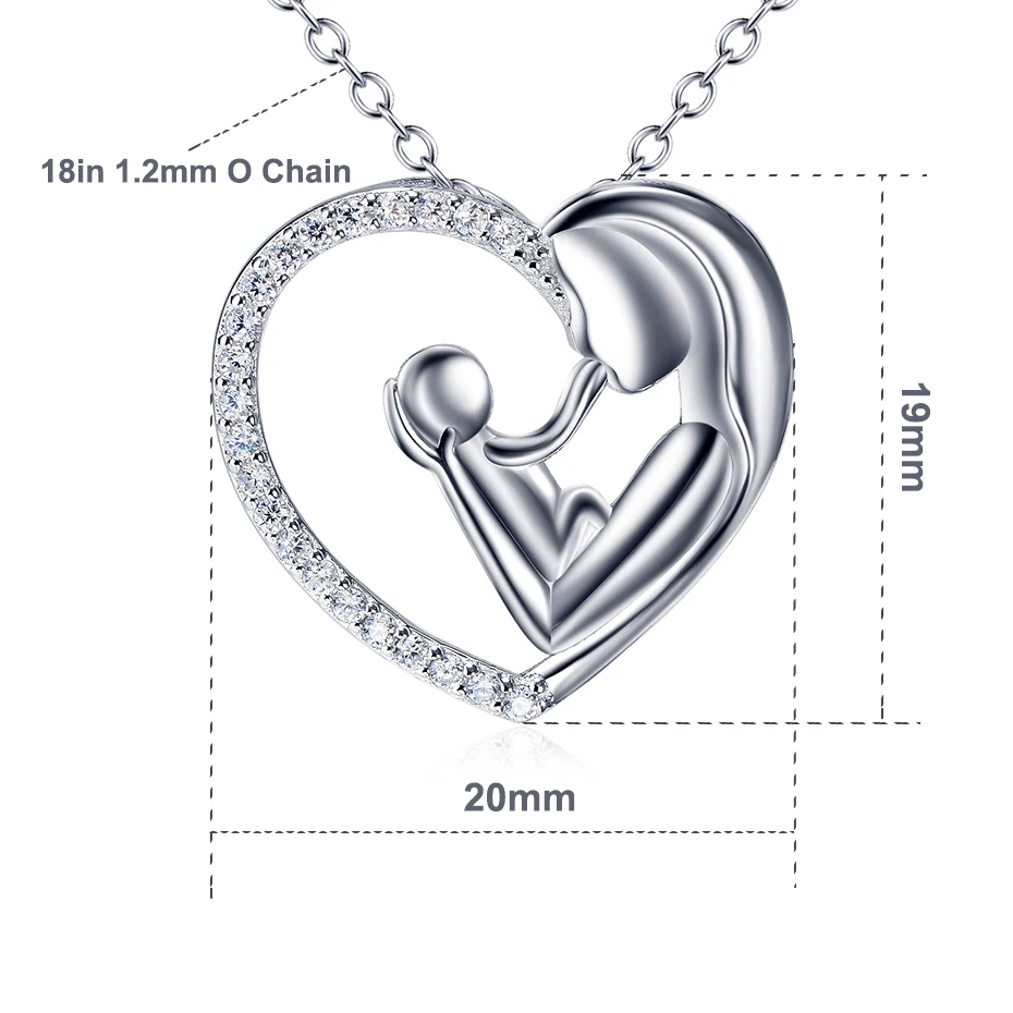 Skup YFN 925 Sterling Silver matka córka miłość naszyjnik w kształcie serca wisiorek dzień matki prezent biżuteria Moms prezent dla kobiet z łańcuchem 18\