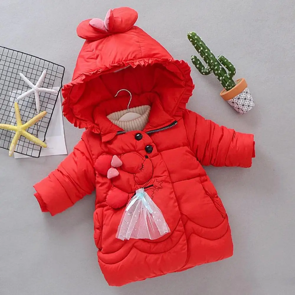 Зимняя куртка для девочек Детская парка Новинка года, утепленная детская верхняя одежда с капюшоном пальто для девочек пальто для маленьких Cherub возрастом 2, 3, 4, 5, 6 лет