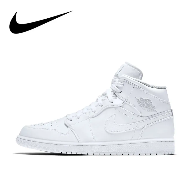 

Nike Air Jordan 1 Mid AJ1 Original Authentic Black Yellow Joe Men's Basketball Shoes Outdoor Non-slip Deisnger New 554724-104