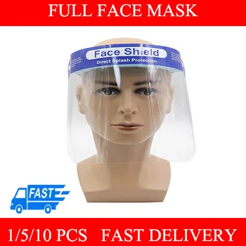 

10PCS Transpare Full Face Protection Masks Anti-droplets Dust-proof Cover Full Sheild Eyes Protector Protective Safety Masque