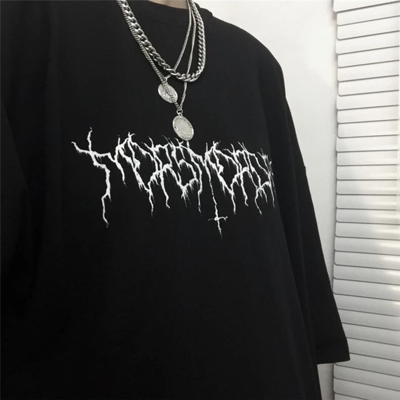 Woherb Женская и мужская пара Harajuku футболка свободная Половина рукава футболки с принтом корейские Топы Женская 23215