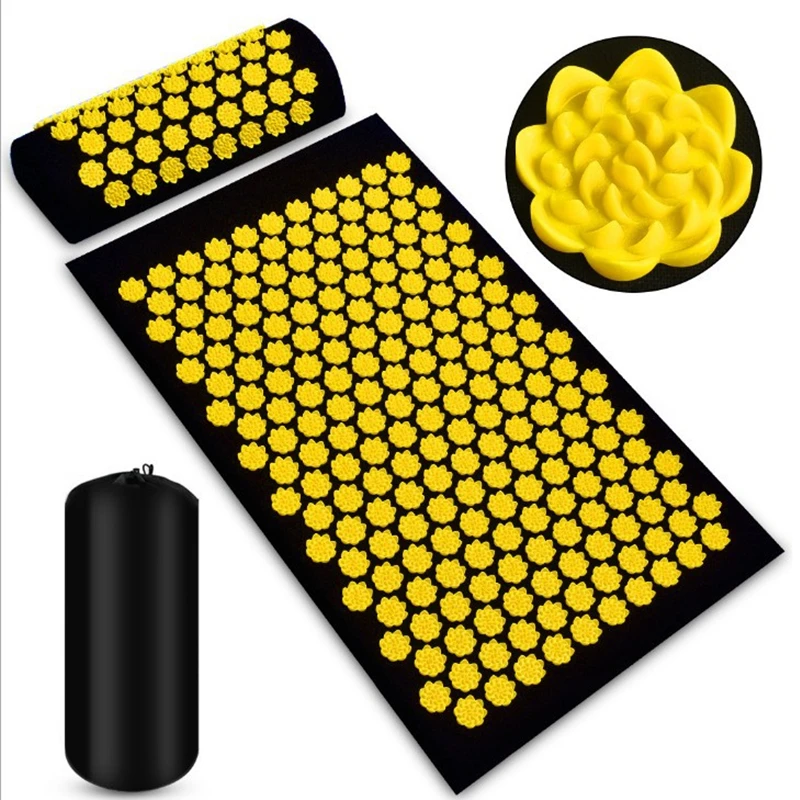 Massage Yoga Mat Acupressure Mat Sport Pillow Mat with Bag Lotus Spike