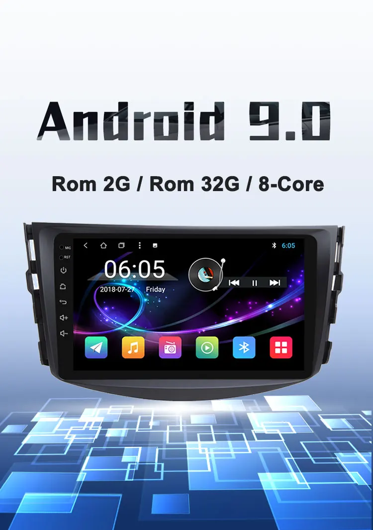 Discount Bonroad 2 Din Car Multimedia Player Android 9.0 Car dvd gps navigation For TOYOTA RAV4 2006-2012 Radio Stereo /Wifi /BT(NO  DVD) 0