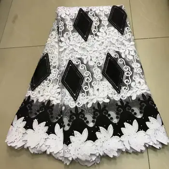 

2019 Latest Guipure Lace Tulle Lace Embroiderey French African Net Lace Fabric High Quality Nigeria Lace Fabric For Wedding