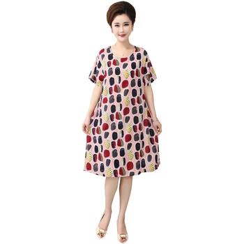 

Sleeping skirt summer mother dress large size loose home clothes can be outside casual skirt printed new pijama Nightwear
