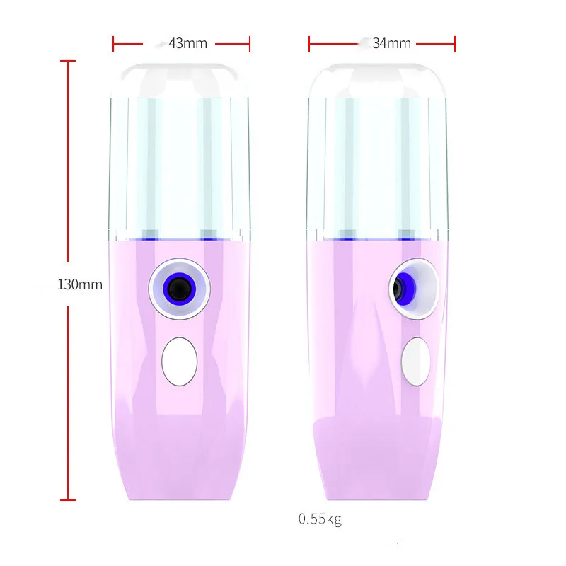 USB Air Humidifier Timing Portable Handheld Care Skin Nano Spray Car Office Aroma Diffuser Facial Hydrating Spray Steamer