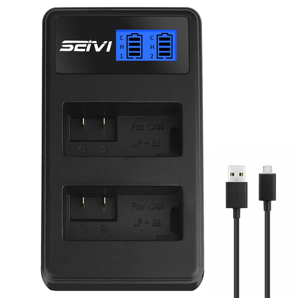 Lp-E8 Lpe8 E8 Caricatore Doppio Usb Per Canon Eos 600D 650D 550D 700D Rebel T2I T3I T4I T5I Batteria Della Fotocamera