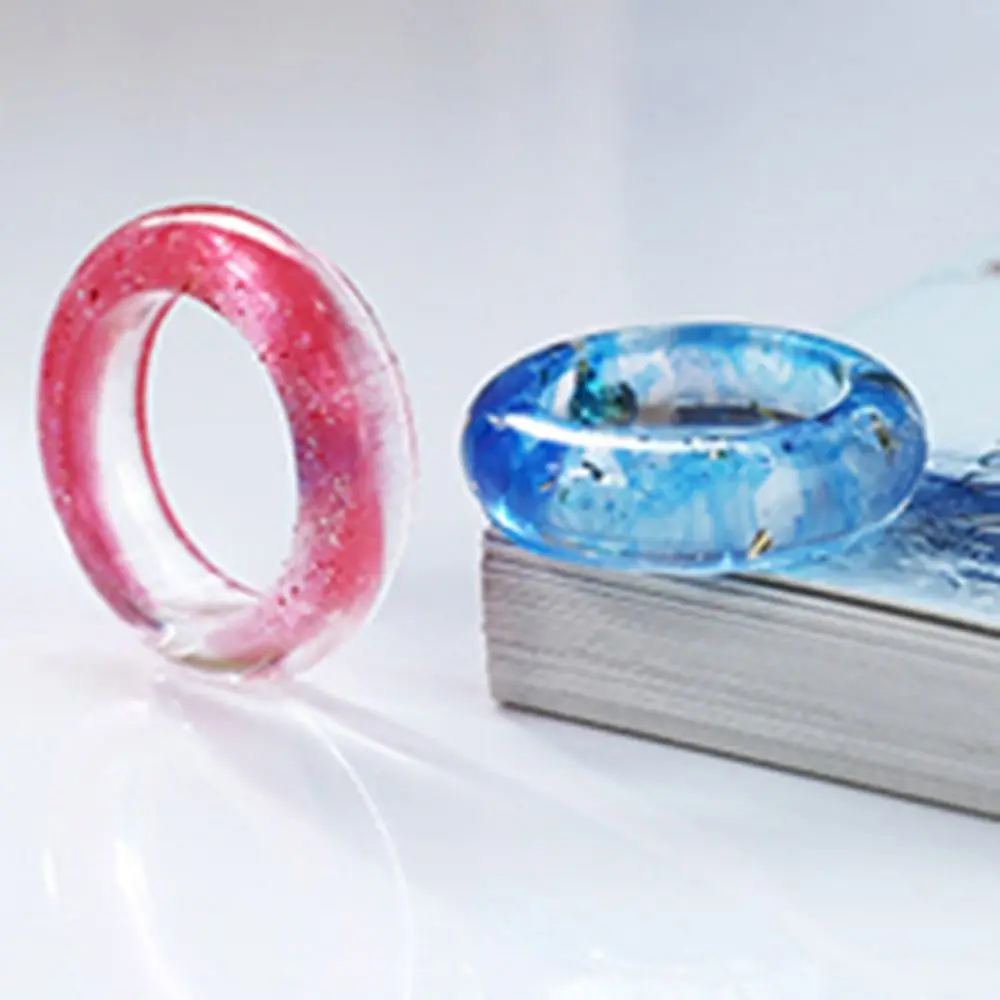 1 Pc Transparent DIY Silicone Flat Shape Ring Mold Mould Jewelry Making Tools Epoxy Resin Molds For Jewelry New Arrival