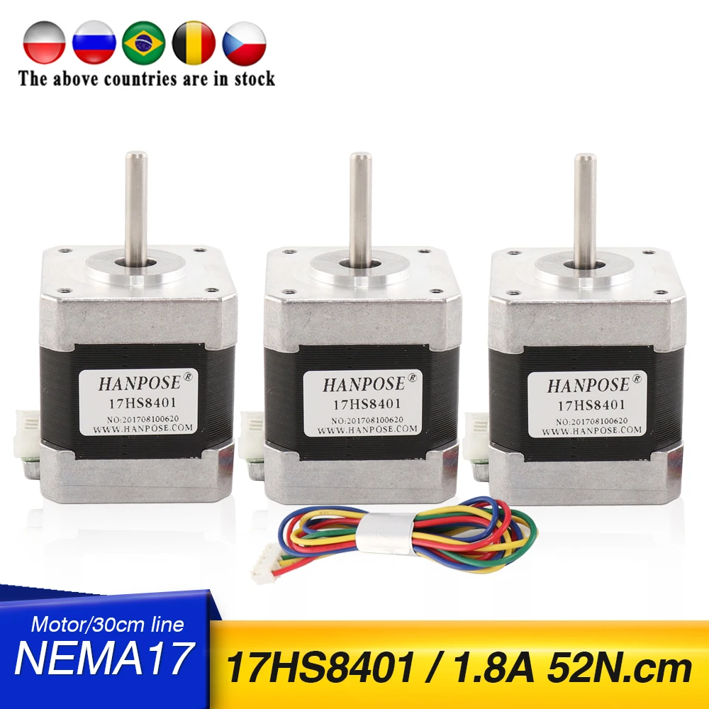 3PCS Nema17 stepper motor 48mm 4 lead 52N.CM 17HS8401 used for 3D printer accessories CNC milling machine | Обустройство дома