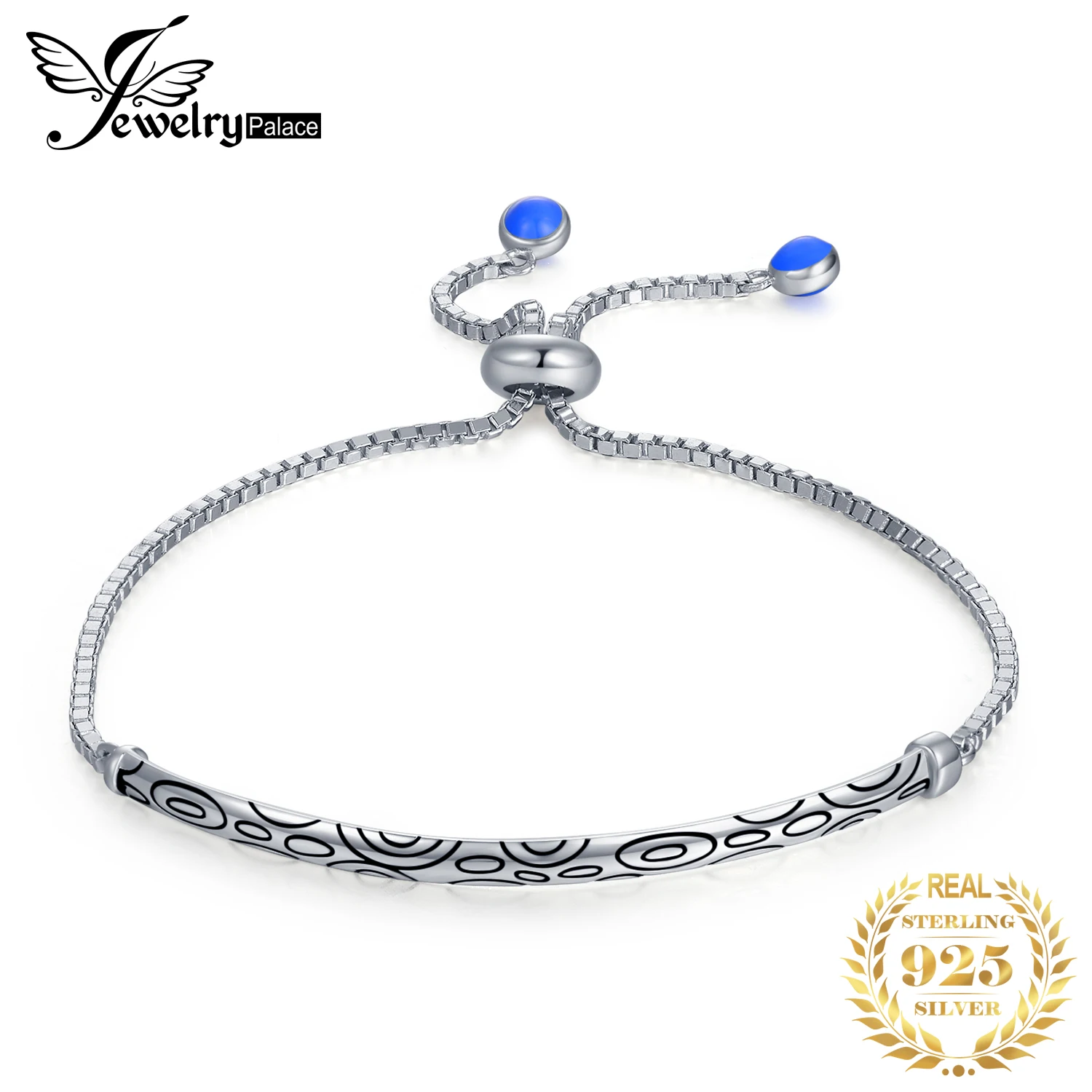 JewelryPalace 925 пробы Серебряный благоприятный облако гравировкой черной эмалью круги