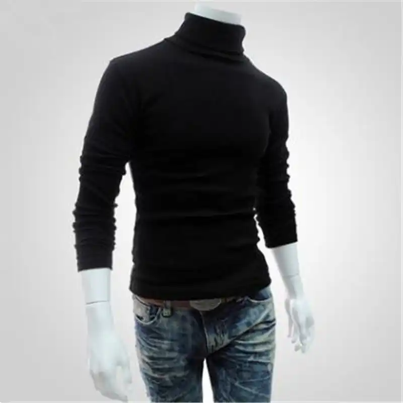 mens cotton turtleneck long sleeve