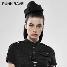 Панк рейв Женская Панк Военная гарнизонная Кепка текстура деним металлические заклепки модные красивые шляпы женские аксессуары