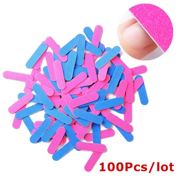 

100pcs/Lot Mini Nail Files 180/240 Colorful Wooden Nail File Buffer Sanding Block Pedicure DIY Nail Polishing Tools Sets