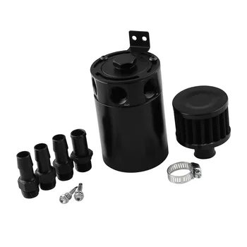 

Baffled Engine Oil Catch Can Reservoir Tank Aluminium Alloy With 3 Ports & Breather Filter