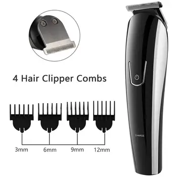 

Men Beard Hair Trimmer Electric Shaver Razor with 4 Hair Clipper Limited Combs Built-in Battery Nose Hair Cutting Machine