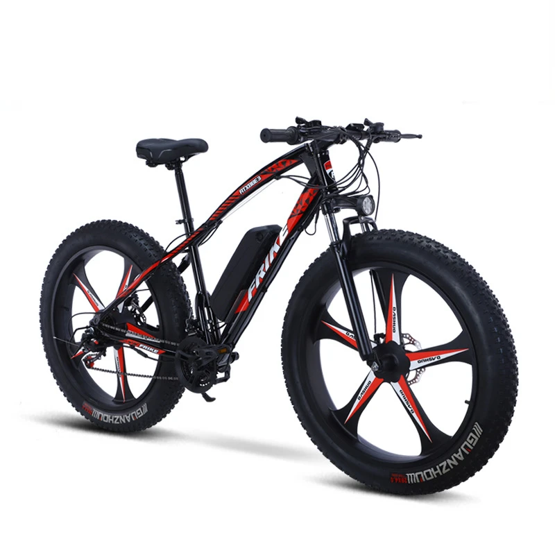 26 inch 4.0 fat tire electric bicycle mountain 48V1000W power lithium 18AH snowmobile integrated wheel variable speed beach bike