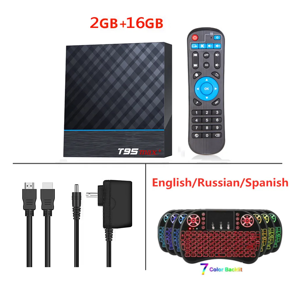 T95 MAX Plus Smart tv Box S905X3 64 Bit Android 9,0 4GB rom 64GB ram tv Box 2,4G+ 5G двухдиапазонный WiFi UHD 8K Media Playr PK X96 Air - Цвет: 2G16G Add I8