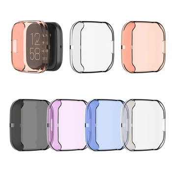 

Fashion Transparent Clear Portect Cover For Fitbit Versa 2 Watch Protective Case Soft TPU Rubber Watch Cover Smart Accessories