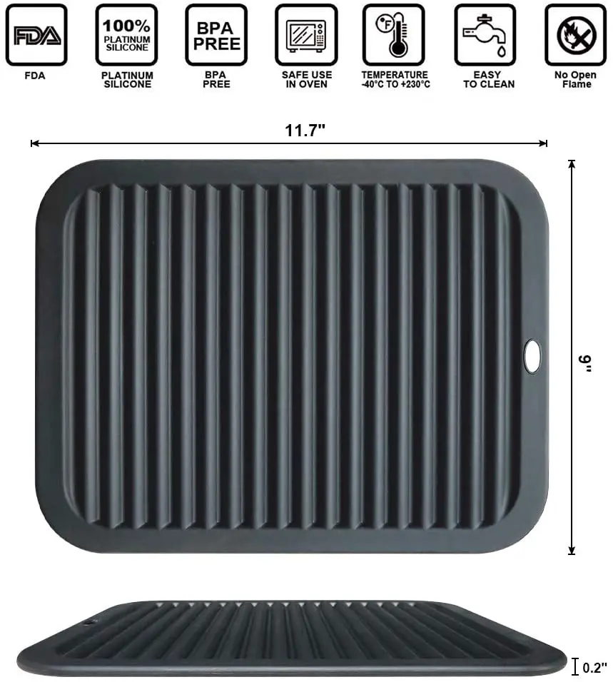 WALFOS Multi-Purpose Versatile Trivet Mat silicone baking mat Flexible Silicone Hot Pad Silicone Trivets Heat Resistant For Hot Pots and Pans