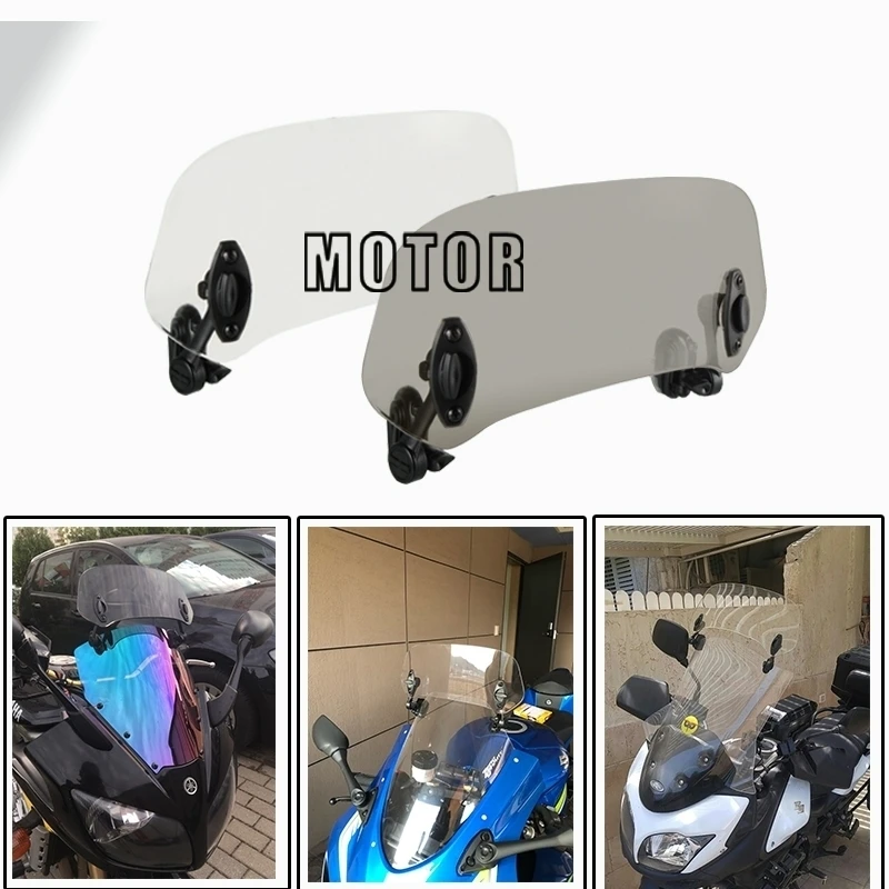 

Motorcycle Parts Adjustable Clip On Windshield Extension Spoiler Windscreen Air Deflector FOR Triumph KTM Dcati