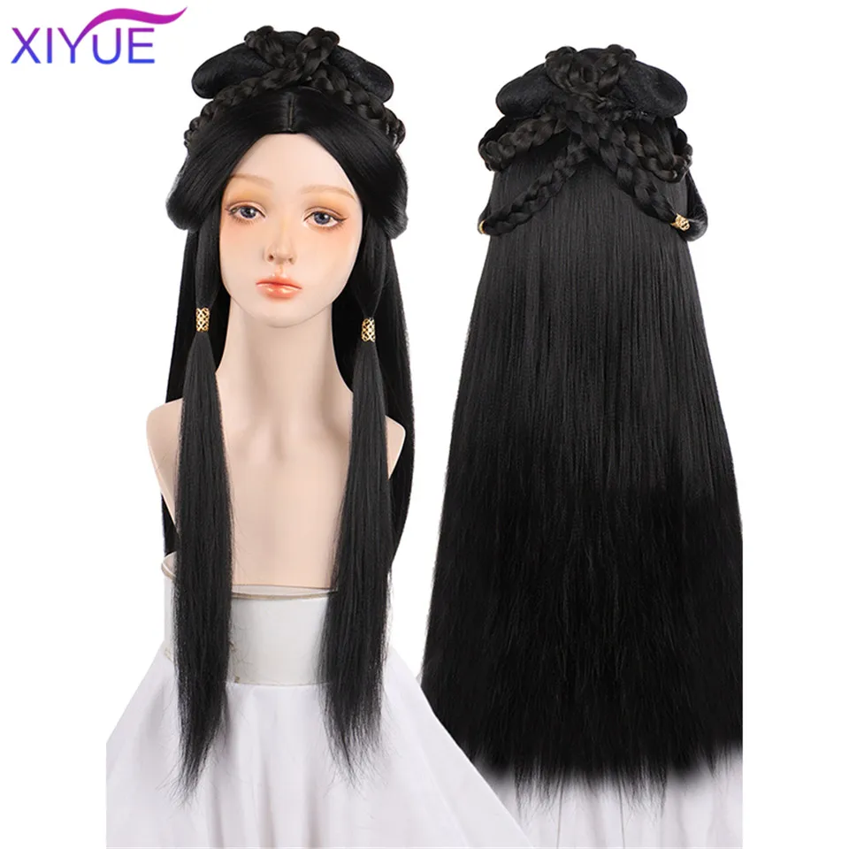synthetic Vintage Wig Modelling Wig Hanfu Chinese Ancient Style Wig Multi-purpose Ancient Costume Whole Wig Cap Custom Product