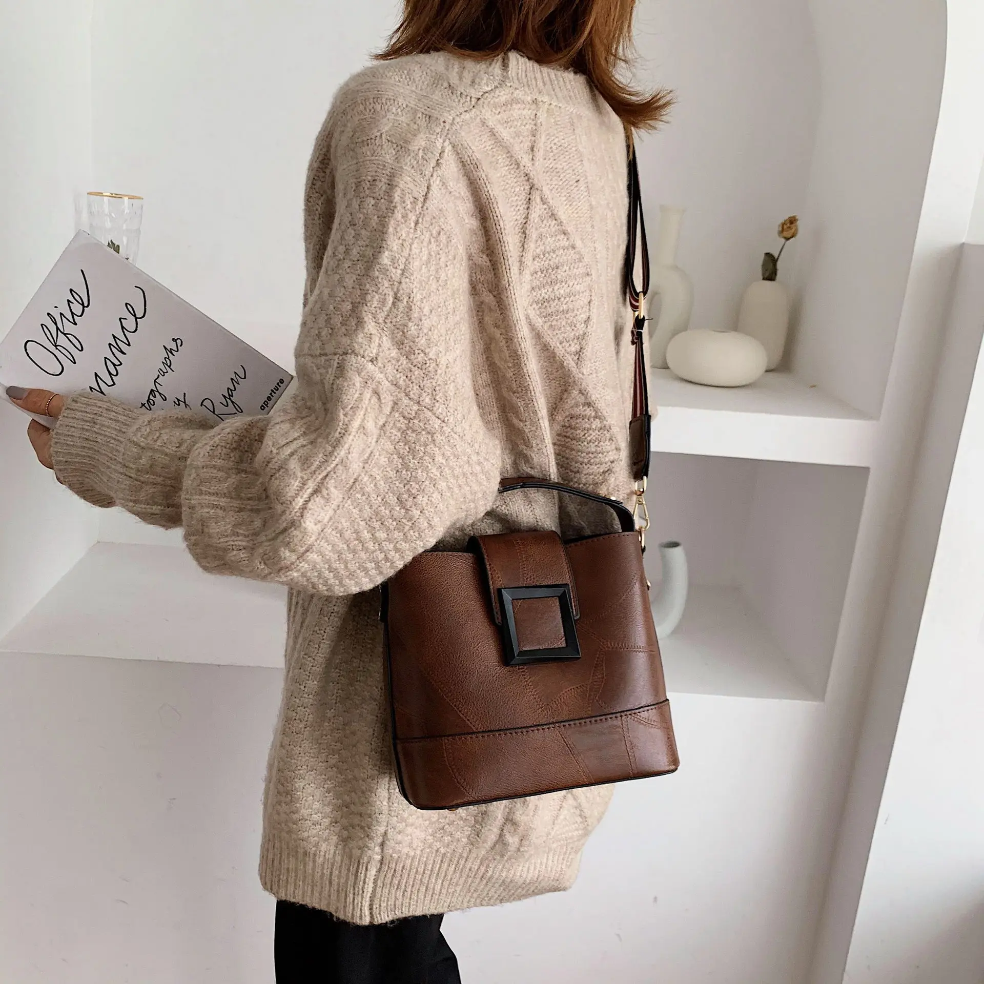 

Bucket WOMEN'S Bag Winter New Style Korean-style Versatile Handbag Shoulder Bag Shoulder Bag Bag