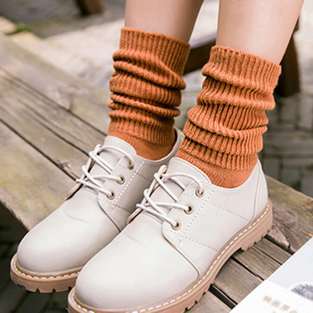 

1 Pair Womens Socks Fashion Casual Solid Color Long Socks For Women Woman's Socks Ladies Warm Socks Autumn Winter Socks