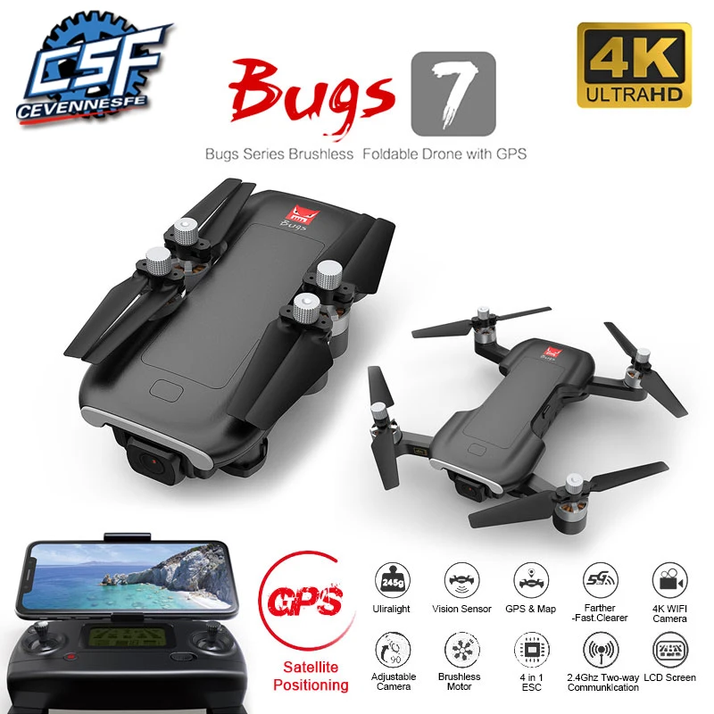 2020 Новый Дрон B7 4k gps 5g WiFi rc Квадрокоптер бесщеточный мотор видения
