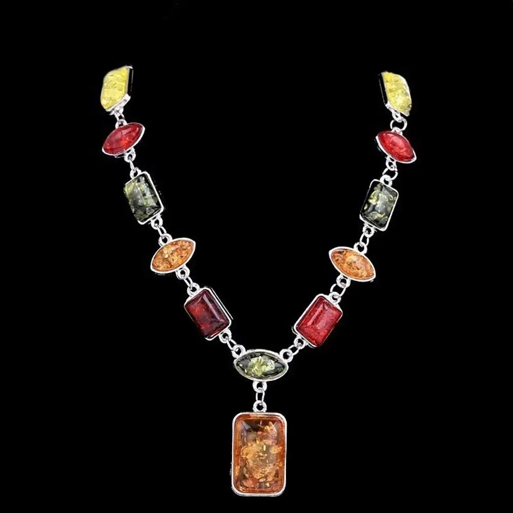 Square Oval African Style Women Necklace Hook Earrings Party Jewelry Set jewelry sets jewelry set women earrings chain necklace