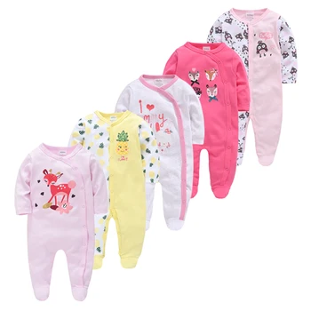 Conjunto de ropa de algodón para bebé, Pijama de manga larga para bebé de 0 a 12 meses, peleles para bebé recién nacido, 5 uds.