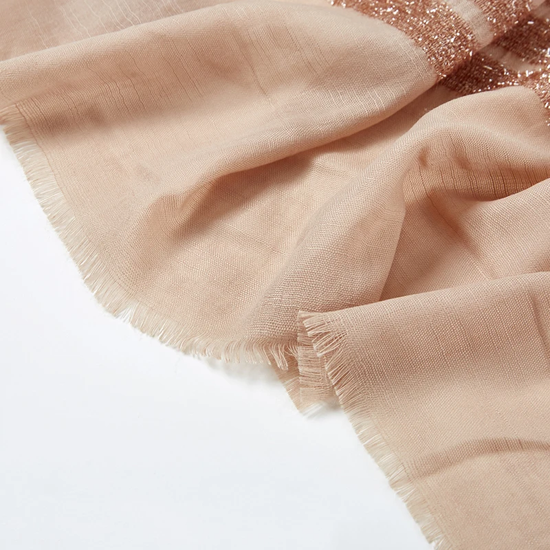 Новые хлопковые шарфы для женщин Модный дизайнерский шарф Серебряный Блестящий мусульманский мягкий простой хиджаб из вискозы 15 цветов