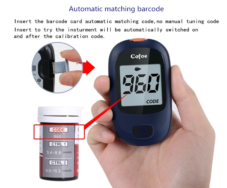 Cofoe Yice глюкометр медицинский измеритель уровня глюкозы в крови монитор диабета и тест-полоски и иглы ланцета для тестирования уровня сахара в крови