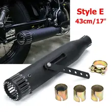 Bright black Universal Motorcycle Exhaust Pipe Muffler Tail Tube Exhaust Tip Silencer For Harley Bobber Custom