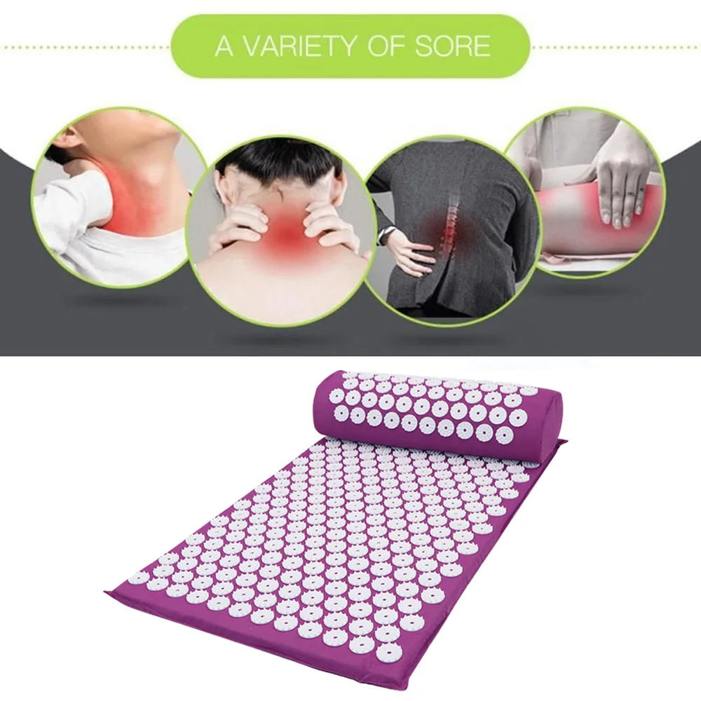 Коврик для массажа Acupressure+ подушка+ сумка для хранения боли в спине и шее Sciatic Relief для расслабления мышц всего тела