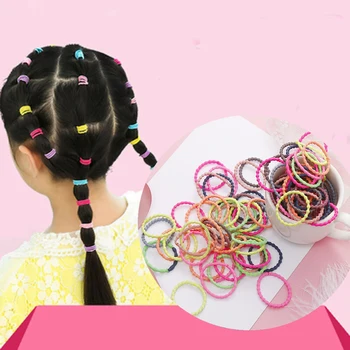 

50 pcs Girl cute colorful basic elastic hair band tie rubber headband rubber ring children fashion hair accessories