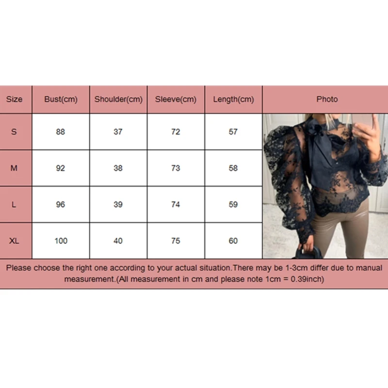 Sexy Women Lady Crochet Mesh Sheer See-Through Long Puff Sleeve Tops Shirt Bow Neck Loose Casual Blouse Top Sexy Women Lady Crochet Mesh Sheer See-Through Long Puff Sleeve Tops Shirt Bow Neck Loose Casual Blouse Top