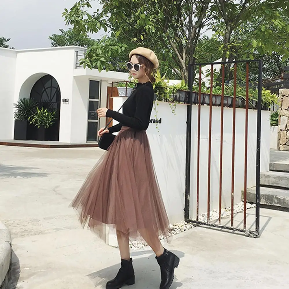 Двухсторонняя носить Золотая Бархатная плиссированная юбка женская обувь на осень и зиму, новая модель куртки с хлопковой подкладкой в Корейском стиле, длинный участок Высокая талия юбка из сетчатой ткани